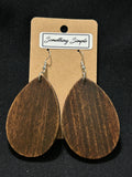 Dark Wood Teardrop Earrings