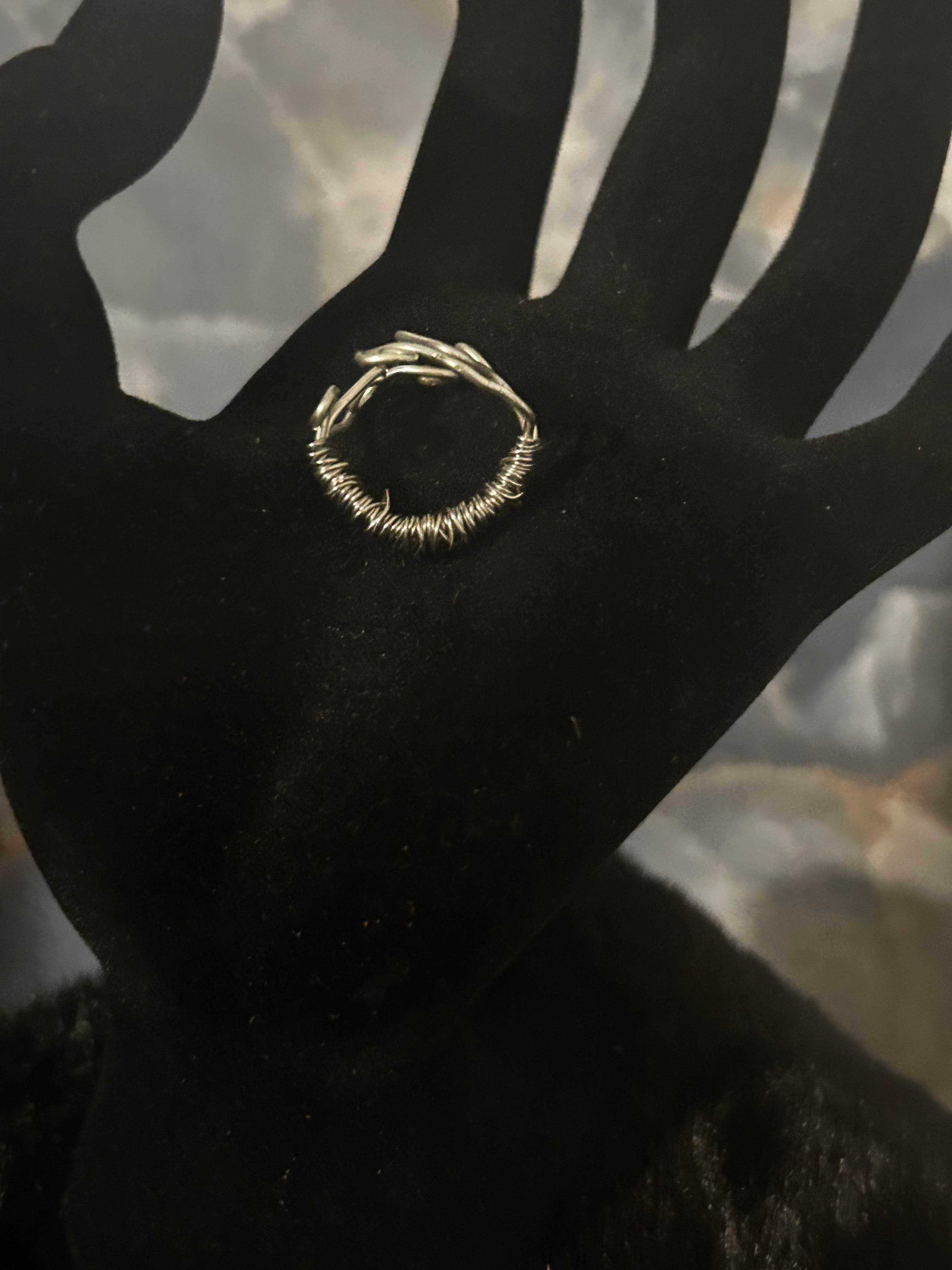 Silver Flame Ring – Swirl Wire Design