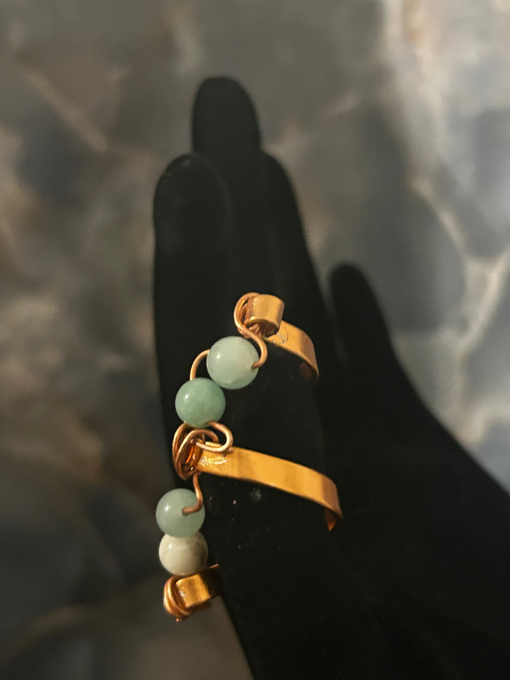 Green Aventurine Grace Ring – Copper Wire Wrap