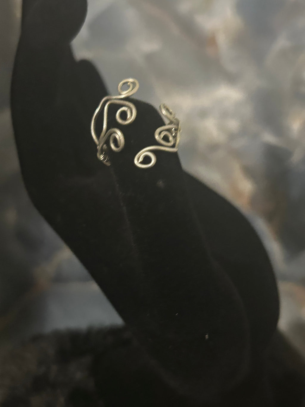Silver Flame Ring – Swirl Wire Design