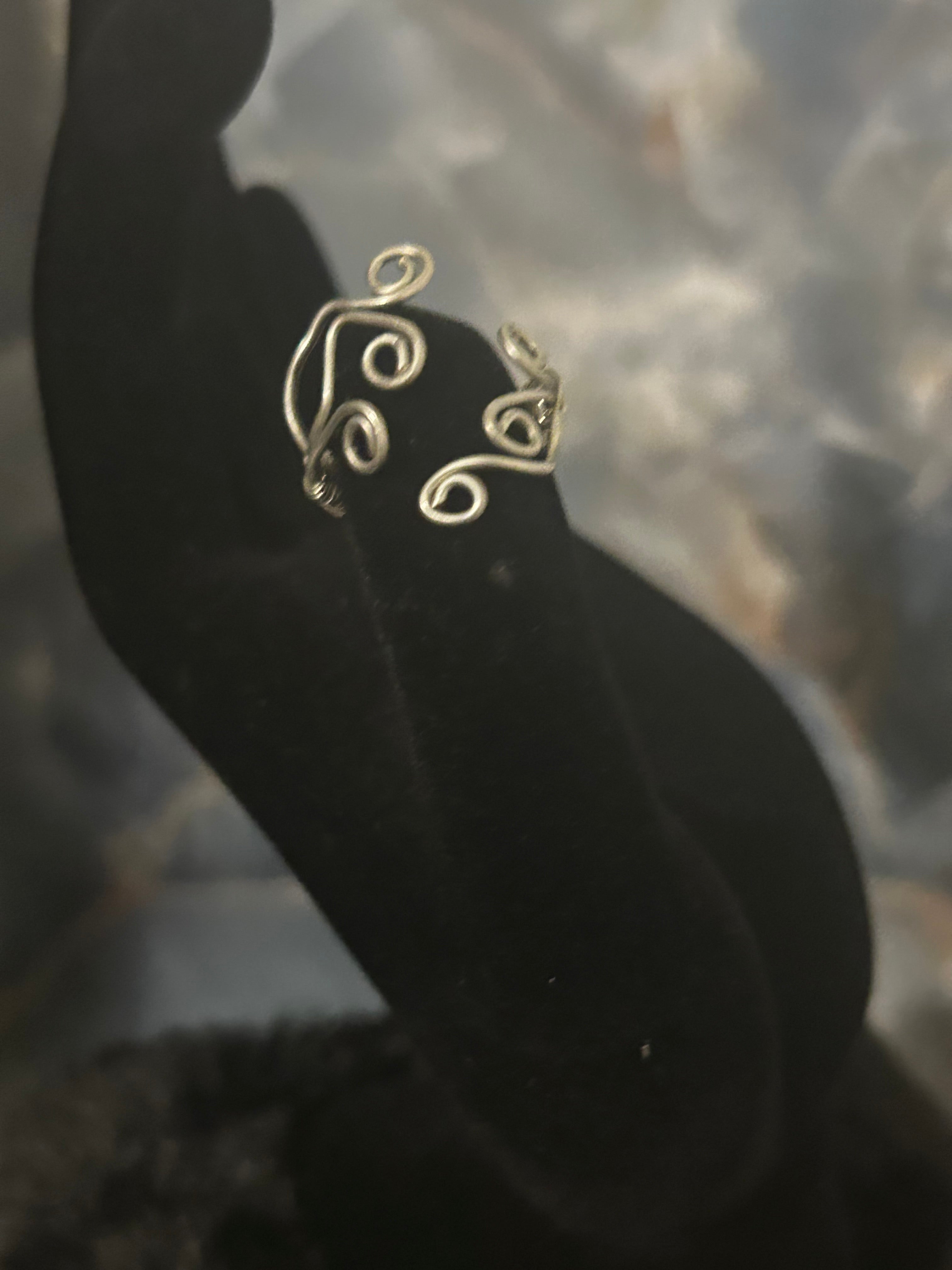 Silver Flame Ring – Swirl Wire Design