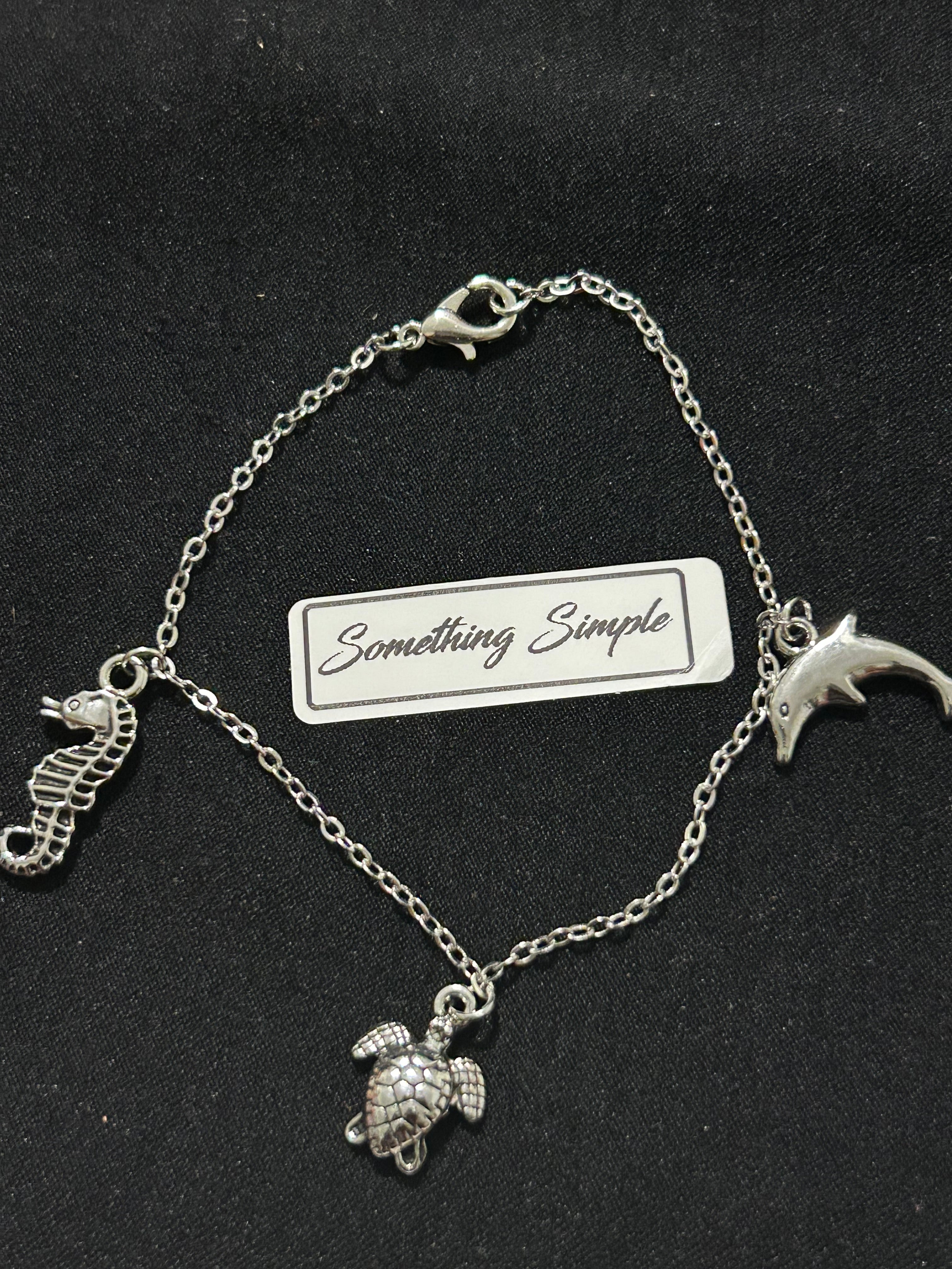 Silver Ocean Life Charm Bracelet