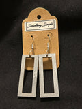 Wooden Rectangle Cutout Earrings