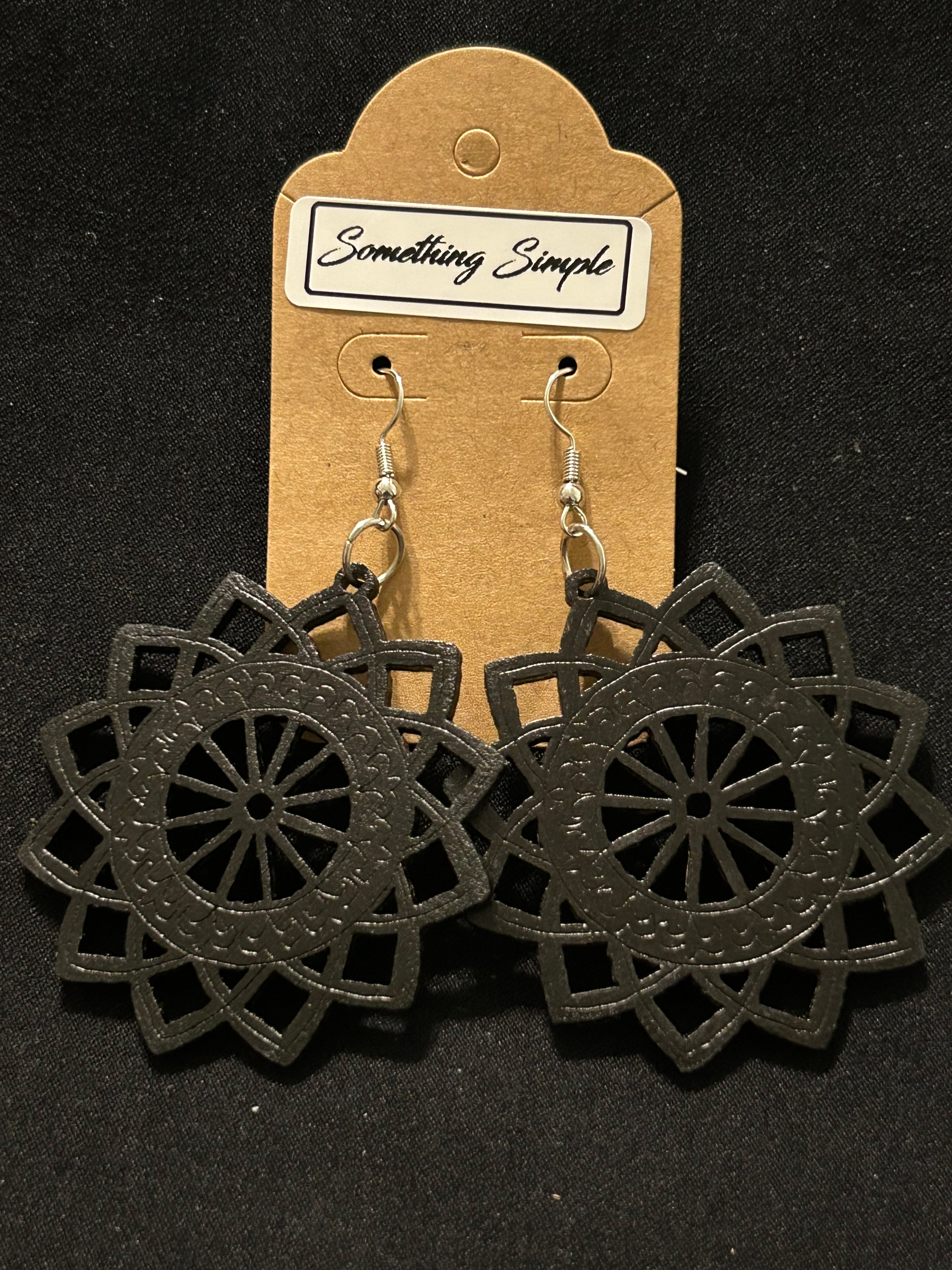 Black Mandala Cutout Earrings