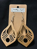Metallic Brown Wood Teardrop Earrings