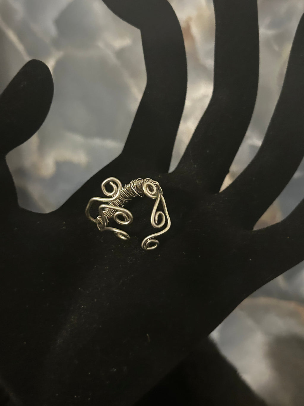 Silver Flame Ring – Swirl Wire Design