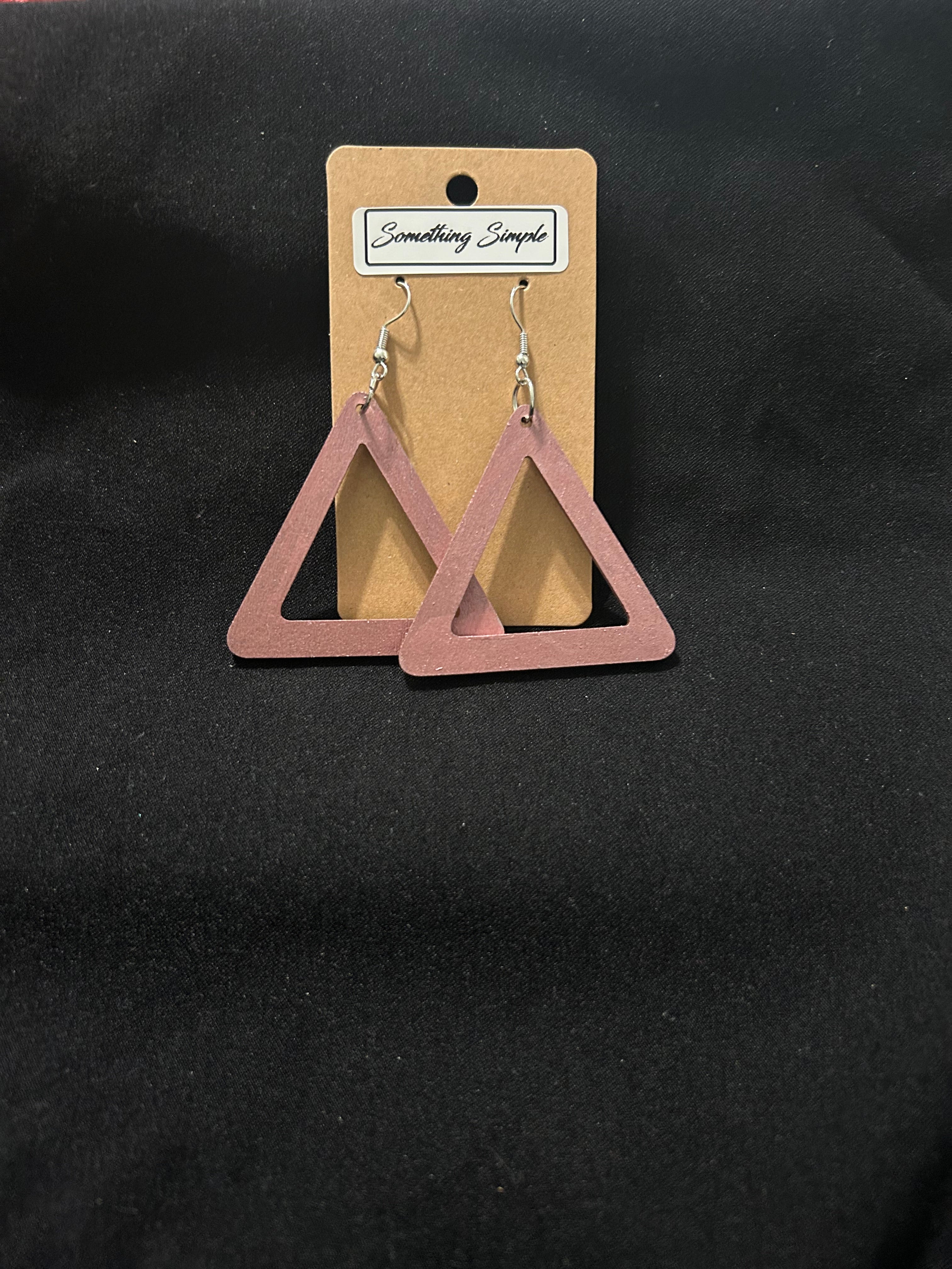 Reddish-Brown Triangle Earrings