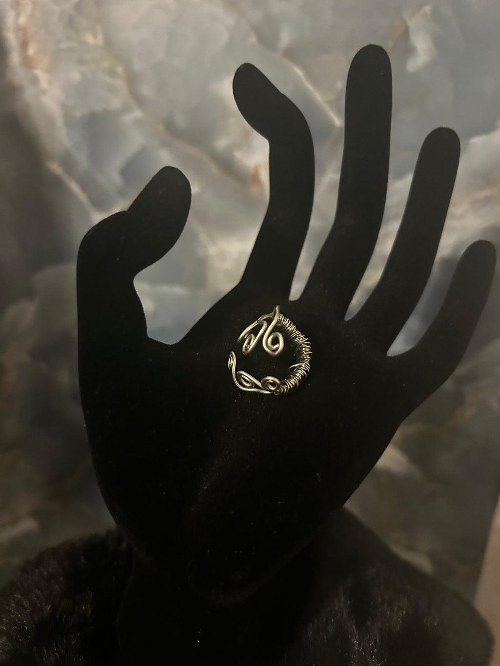 Silver Flame Ring – Swirl Wire Design