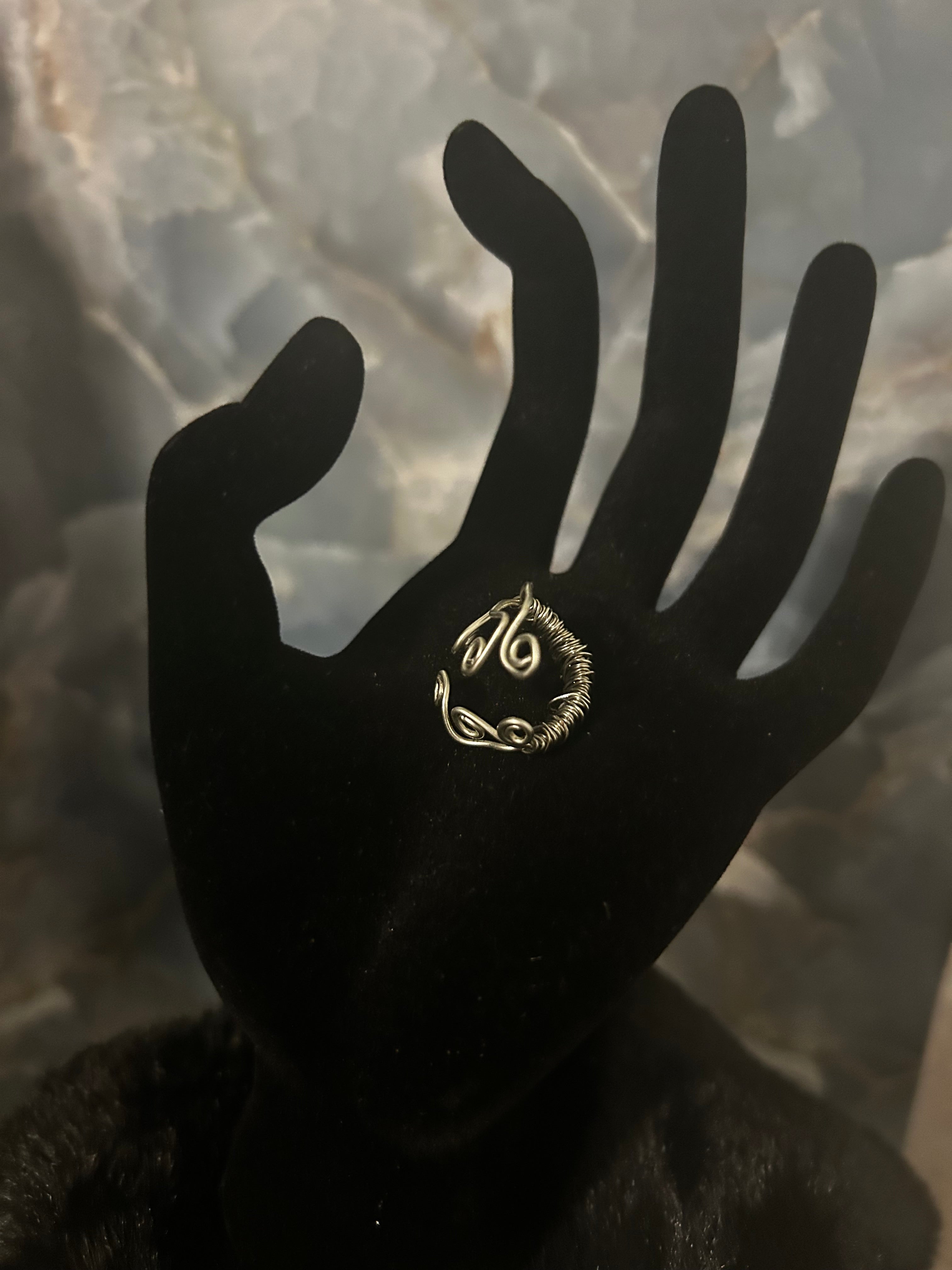 Silver Flame Ring – Swirl Wire Design