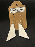 White Triangle Drop Earrings