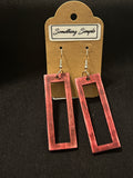 Burgundy Frame Earrings