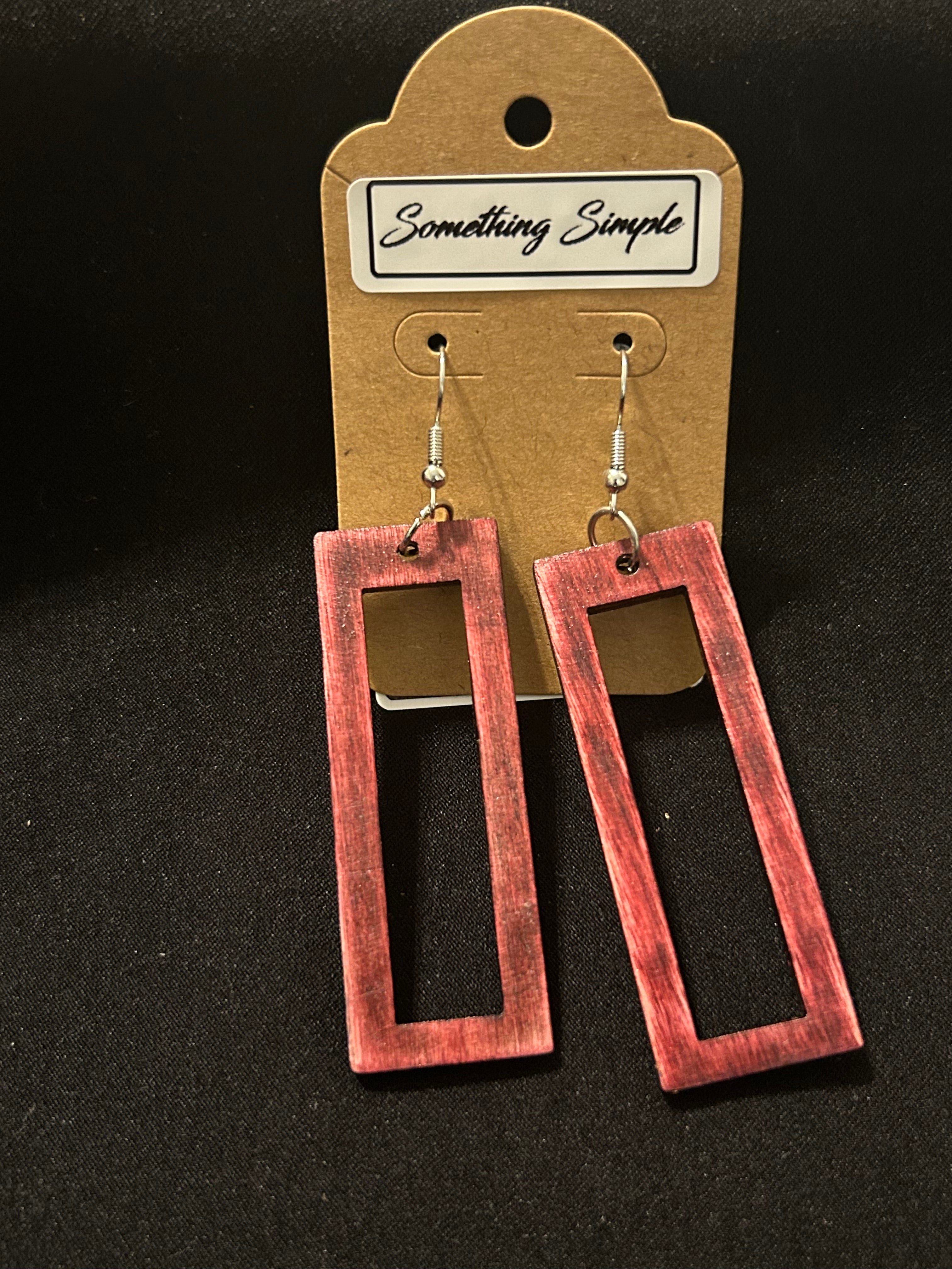Burgundy Frame Earrings