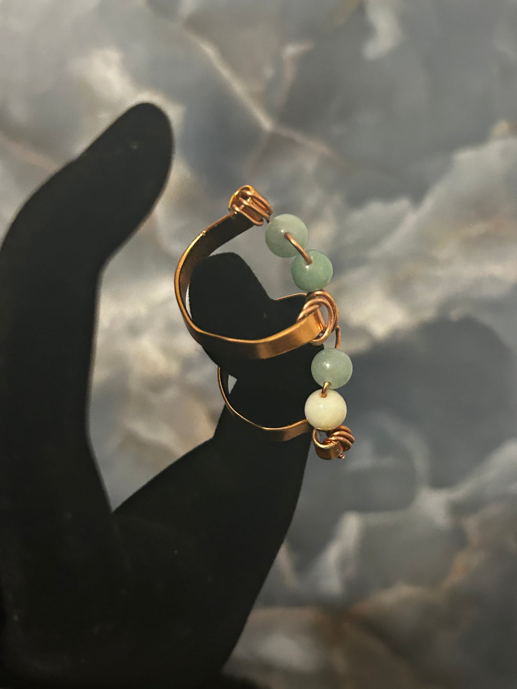 Green Aventurine Grace Ring – Copper Wire Wrap