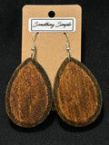 Dark Wood Teardrop Earrings