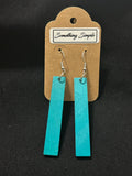 Turquoise Wooden Earrings