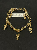 Golden Serpent Charm Bracelet