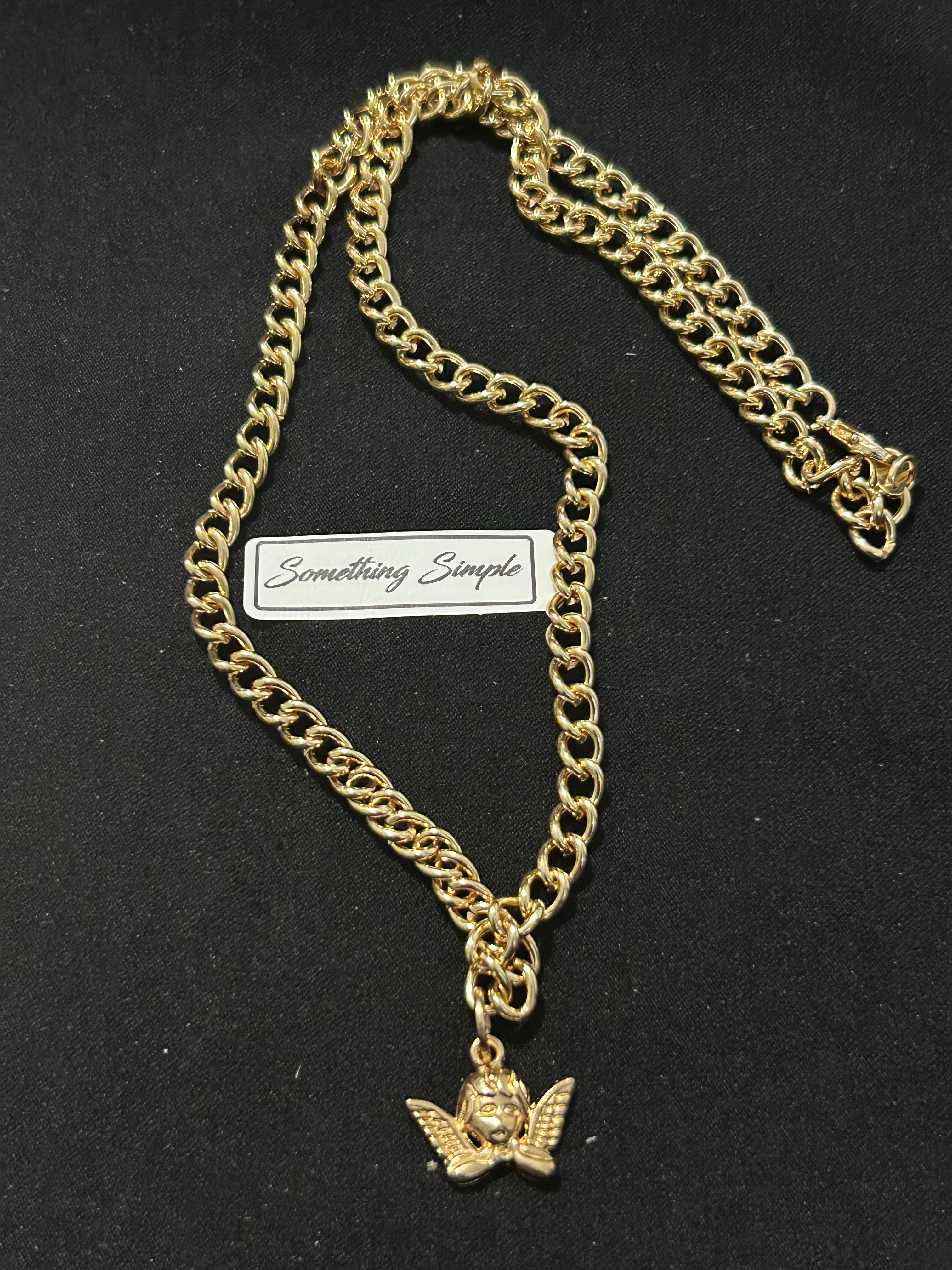 Gold Angel Pendant Necklace