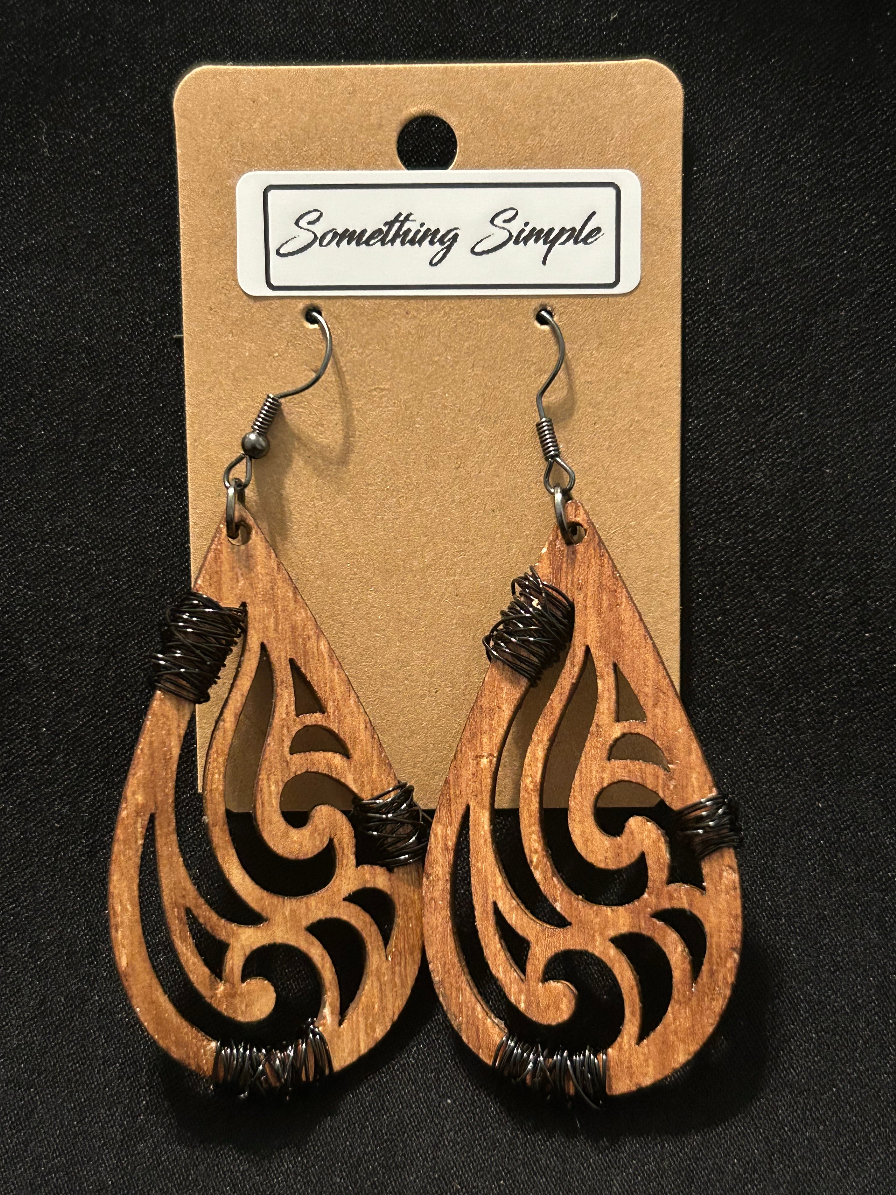 Swirl-Cut Teardrop Earrings