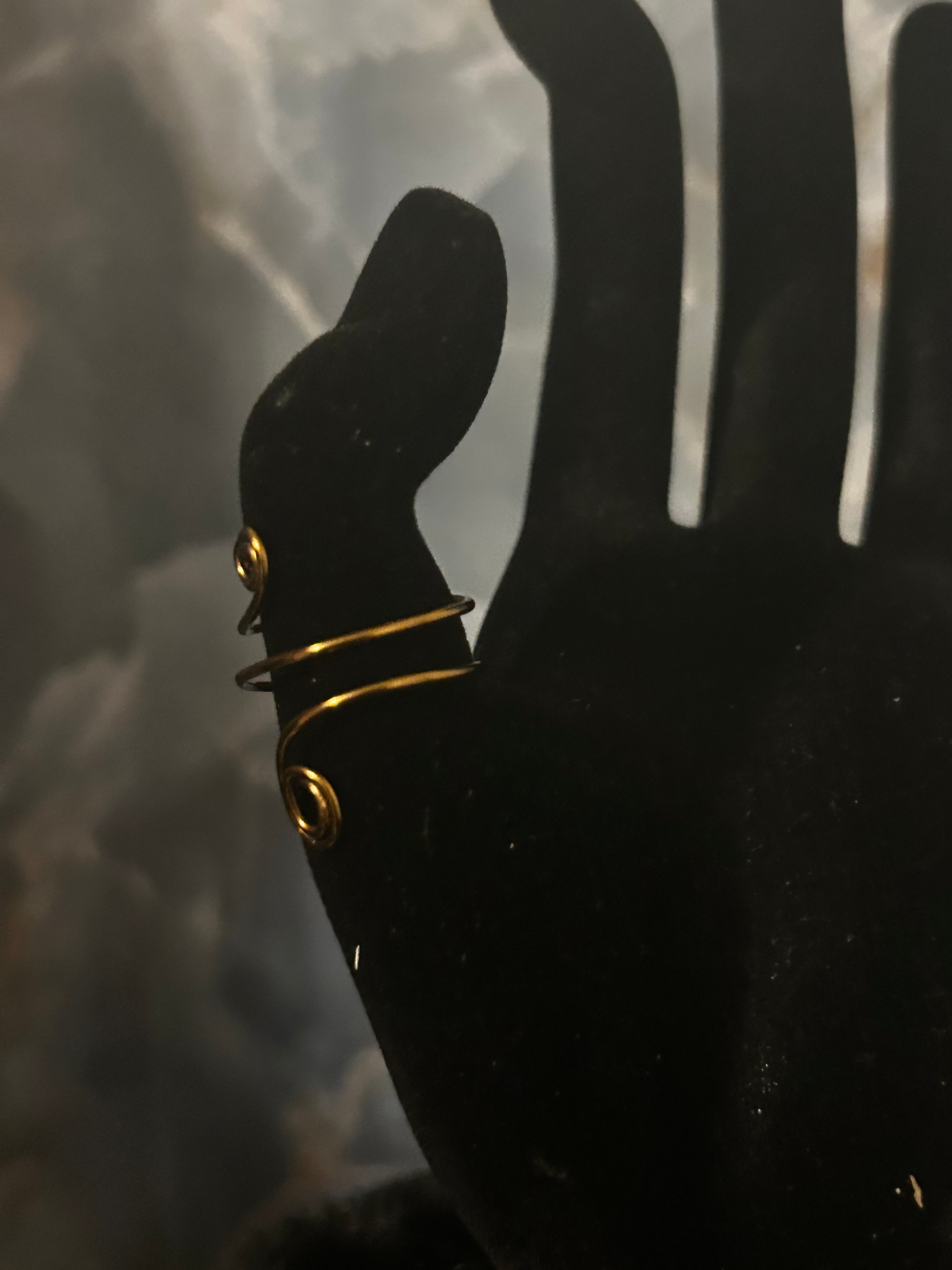 Antique Bronze Spiral Ring – Dual Coil Wire Design