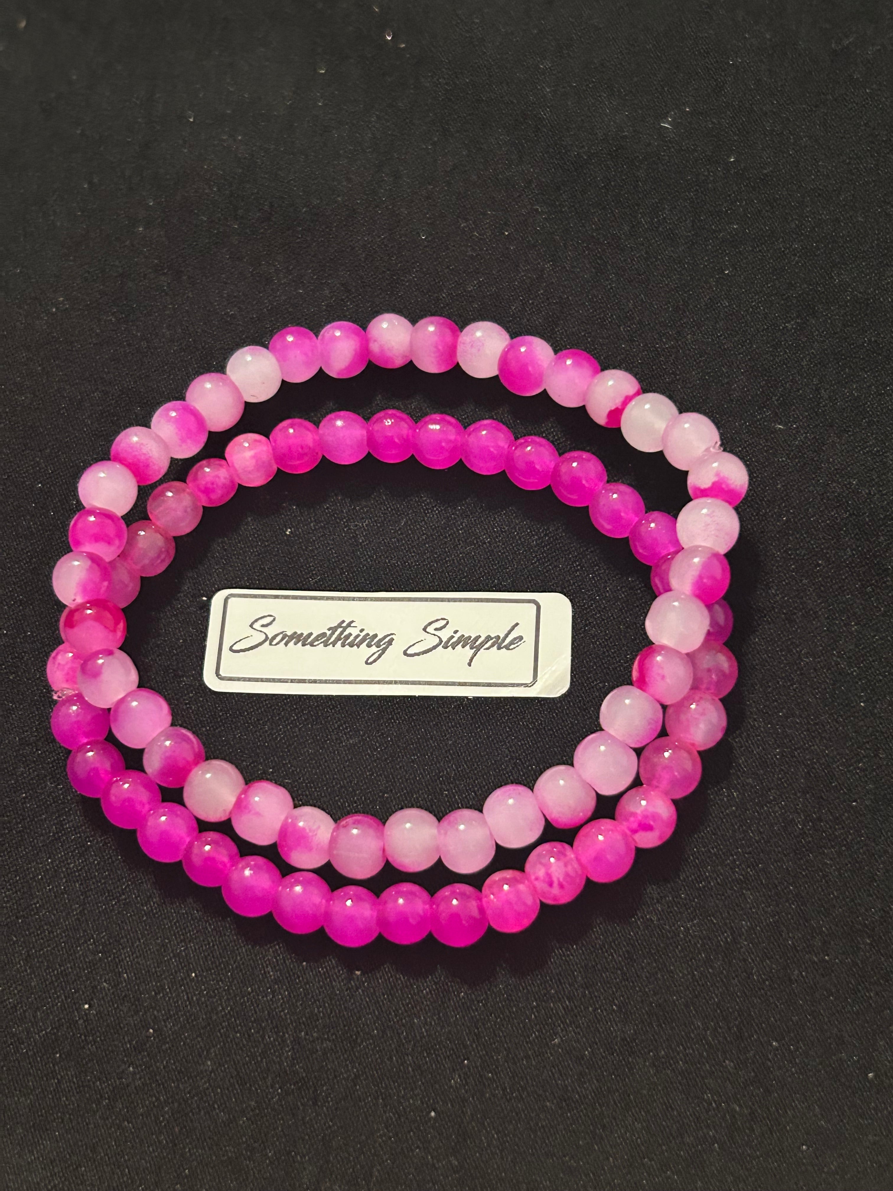 Rosé Radiance Glass Bead Bracelets