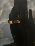 Obsidian Shield Ring – Gold Wire Wrap Design