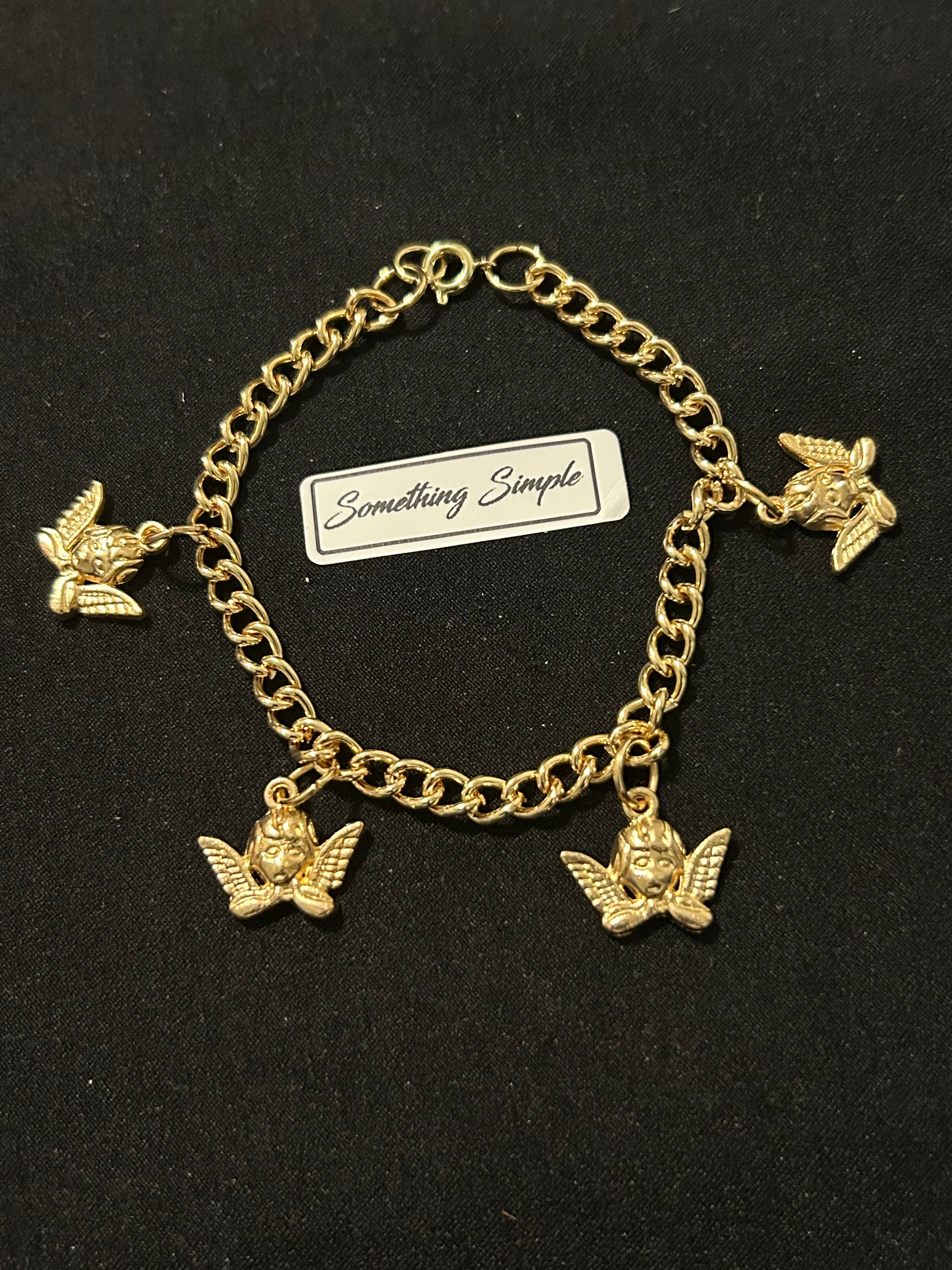 Golden Cherub Charm Bracelet