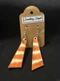 Striped Triangle Wood Earrings